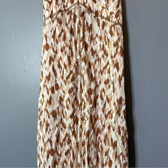 AERIE FRONT SLIT MAXI DRESS open back size small color: horizon - Picture 4 of 11